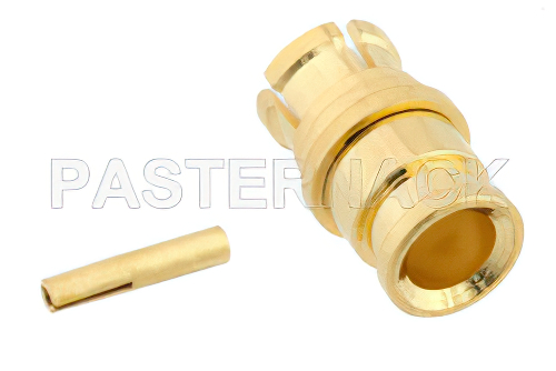 SMP Female Push-On Connector Solder Attachment for RG405, PE-SR405AL, PE-SR405FL, PE-SR405FLJ, Up To 8 GHz