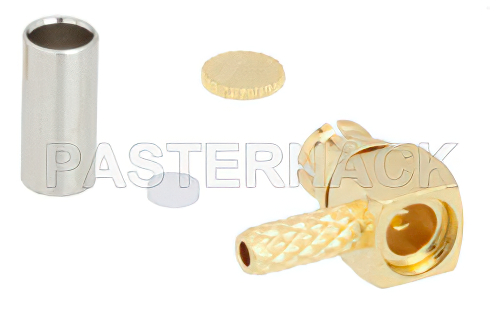 SMP Female Right Angle Connector Crimp/Solder Attachment for RG178, RG196, Up To 8 GHz