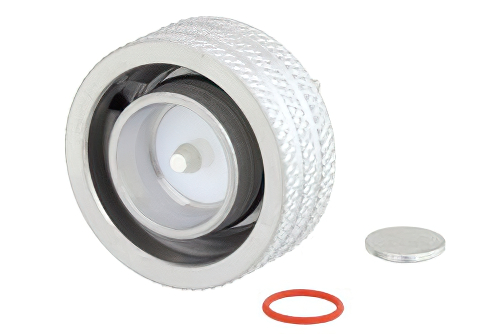 4.3-10 Male Right Angle Low PIM Push-On Connector Solder Attachment for RG402, PE-SR402AL, PE-SR402FL, PE-SR402FLJ, IP67 Rated