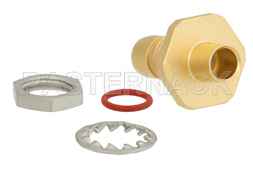 BMA Plug Bulkhead Mount Slide-On Connector Solder/Non-Solder Contact Attachment for RG402, PE-SR402AL, PE-SR402FL, PE-SR402FLJ, Gold Plated