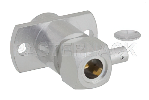 BMA Jack Right Angle Slide-On Connector Solder Attachment 2 Hole Flange Mount for RG405, PE-SR405AL, PE-SR405FL, PE-SR405FLJ