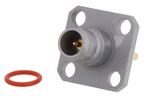 BMA Plug Slide-On Connector Solder Attachment 4 Hole Flange Mount Stub Terminal, .340 inch Hole Spacing