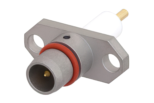 BMA Plug Slide-On Connector Solder Attachment 2 Hole Flange Mount Stub Terminal, .481 inch Hole Spacing, With Cylindrical Contact