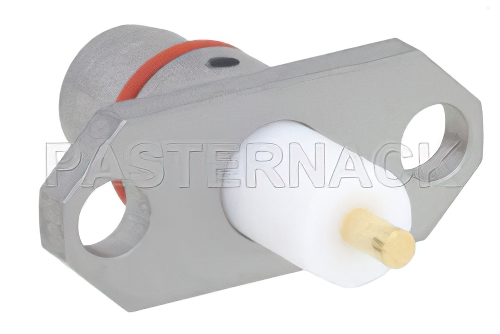 BMA Plug Slide-On Connector Solder Attachment 2 Hole Flange Mount Stub Terminal, .481 inch Hole Spacing, Rated to 22GHz