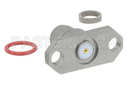 BMA Plug Slide-On Field Replaceable Connector with EMI Gasket 2 Hole Flange Mount .012 inch Pin, .481 inch Hole Spacing
