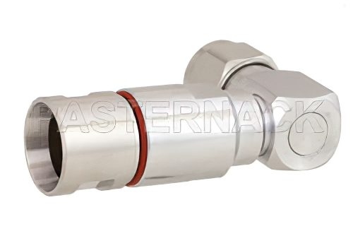 N Male Right Angle Connector Clamp/Solder Attachment for 1/2 inch Annular, 1/2 inch Flexible, PE-1/2FAC
