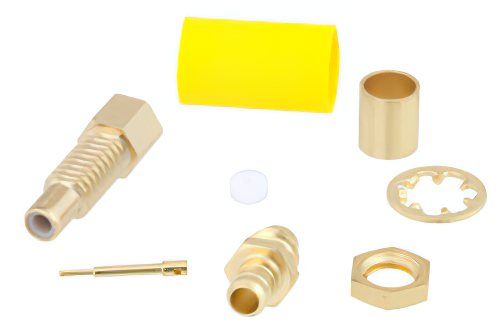 SSMC Jack Bulkhead Mount Connector Crimp/Solder Attachment for RG316-DS, RG188-DS