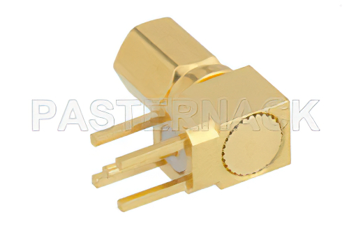 SSMC Plug Right Angle Connector Solder Attachment Thru Hole PCB