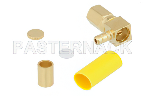 SSMC Plug Right Angle Connector Crimp/Solder Attachment for RG178, RG196