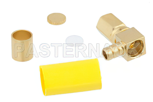 SSMC Plug Right Angle Connector Crimp/Solder Attachment for RG316-DS, RG188-DS