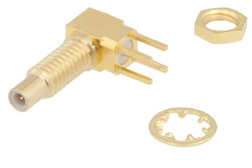 SSMC Jack Right Angle Bulkhead Mount Connector Solder Attachment Turret PCB