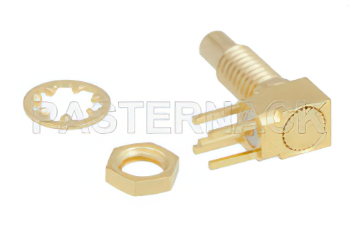 SSMC Jack Right Angle Bulkhead Mount Connector Solder Attachment Turret PCB