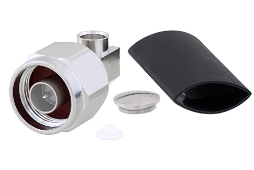 N Male Right Angle Connector Solder Attachment for SPP-250-LLPL, Low PIM