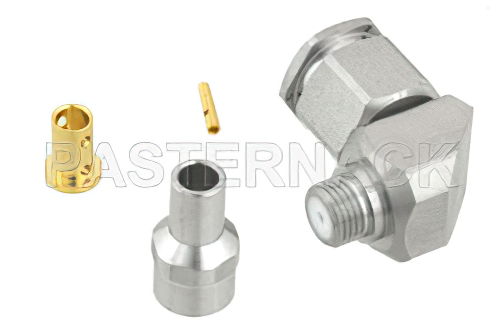 TNC Male Right Angle Connector Clamp/Solder Attachment for PE-P160LL