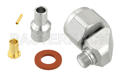 N Male Right Angle Connector Clamp/Solder Attachment for PE-P160LL