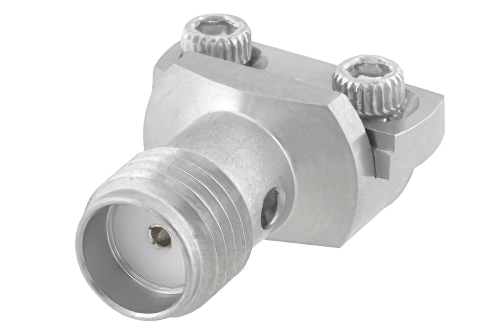 SMA Female Connector Clamp/Solder (Captive Contact) Attachment End Launch PCB, Microstrip/Coplanar Launch, 0.008 inch