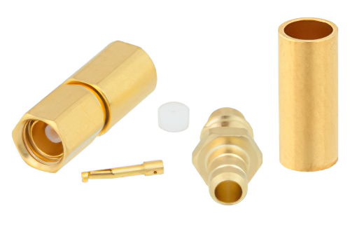 SSMC Plug Connector Crimp/Solder Attachment for LMR-100A, RG188, RG174, PE-C100-LSZH, PE-B100, LMR-100A-FR, RG316