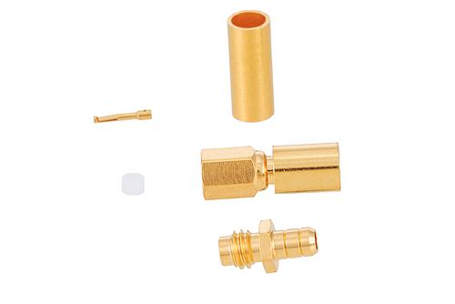 SSMC Plug Connector Crimp/Solder Attachment for RG188-DS, RG316-DS