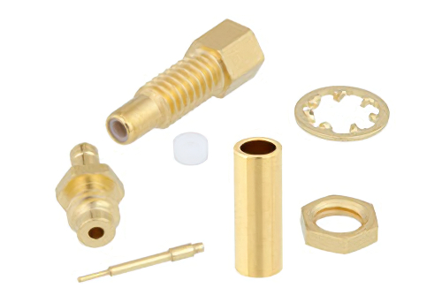 SSMC Jack Bulkhead Mount Connector Crimp/Solder Attachment for RG-178, RG-196
