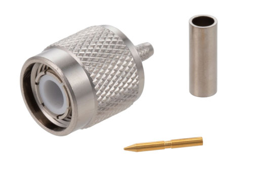 TNC Male Connector Crimp/Crimp Attachment for RG188-DS, RG316-DS