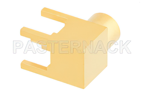 MCX Jack Right Angle Connector Solder Attachment Thru Hole PCB, .200 inch x .067 inch Hole Spacing