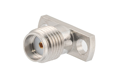 SMA Female Field Replaceable Connector 2 Hole Flange Mount 0.02 inch Pin, .355 inch Hole Spacing with Metal Contact Ring