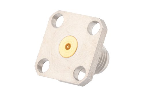 2.92mm Female Field Replaceable Connector 4 Hole Flange Mount 0.012 inch Pin, .340 inch Hole Spacing, with Metal Contact Ring