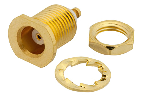 MCX Jack Bulkhead Mount Connector Solder Attachment Turret Terminal, .177 inch D Hole