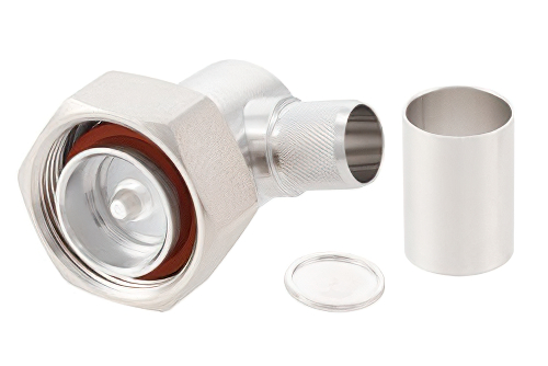 7/16 DIN Male Right Angle Connector Crimp/Solder Attachment for PE-C600, .600 inch, LMR-600, LMR-600-DB