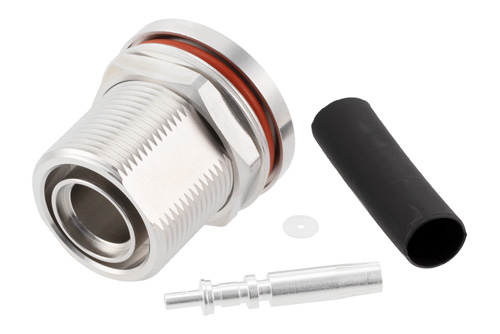 7/16 DIN Female Bulkhead Mount Low PIM Connector Solder Attachment for PE-1/4SFHC, SPP-250-LLPL, SPO-250, SPF-250