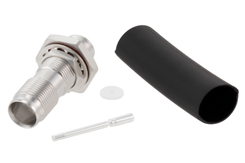 NEX10 Female Bulkhead Mount Low PIM Connector Solder Attachment for PE-1/4SFHC, SPP-250-LLPL, SPO-250, SPF-250