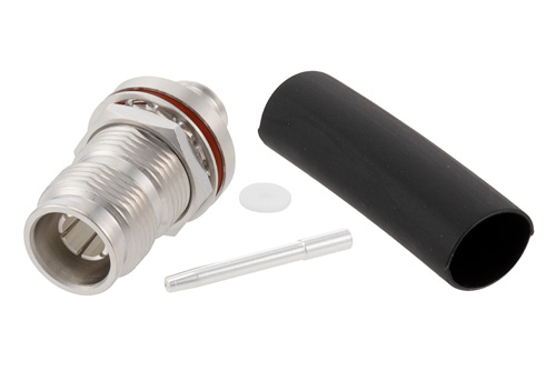 2.2-5 Female Bulkhead Mount Low PIM Connector Solder Attachment for PE-1/4SFHC, SPP-250-LLPL, SPO-250, SPF-250