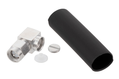 SMA Male Right Angle Low PIM Connector Solder Attachment for PE-1/4SFHC, SPP-250-LLPL, SPO-250, SPF-250