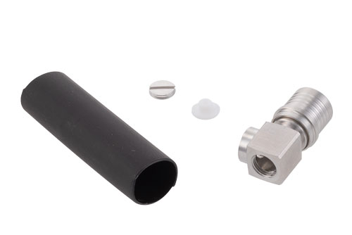 QMA Male Right Angle Low PIM Snap-On Connector Solder Attachment for PE-1/4SFHC, SPP-250-LLPL, SPO-250, SPF-250