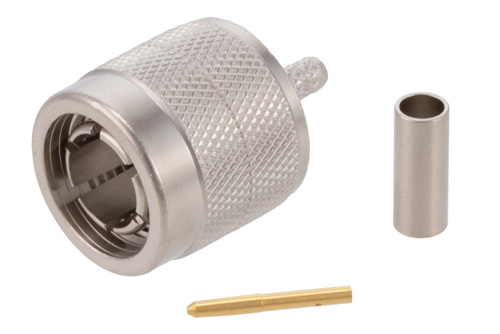 75 Ohm TNC Male Connector Crimp/Solder Attachment for RG179, RG187, RG316