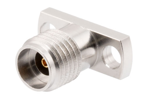 2.92mm Female Field Replaceable Connector 2 Hole Flange Mount with EMI gasket, accepts 0.23mm (.009inch) pin