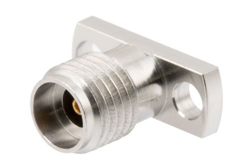 2.92mm Female Field Replaceable Connector 2 Hole Flange Mount with EMI gasket, accepts 0.38mm (.015inch) pin