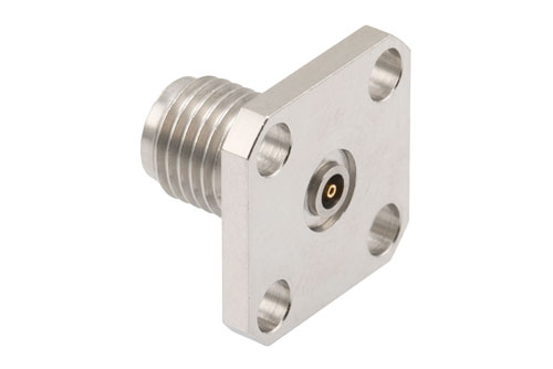 2.92mm Female Field Replaceable Connector 4 Hole Flange Mount with EMI gasket, accepts 0.51mm (.020inch) pin