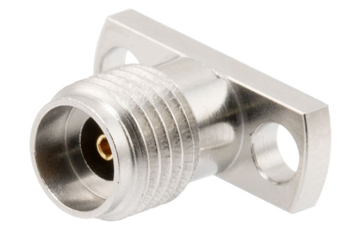 2.92mm Female Field Replaceable Connector 2 Hole Flange Mount with EMI gasket, accepts 0.51mm (.020inch) pin