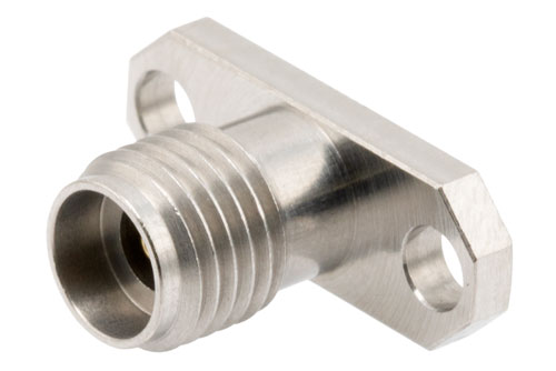 2.92mm Female Field Replaceable Connector 2 Hole Flange Mount with EMI gasket, accepts 0.38mm (.015inch) pin