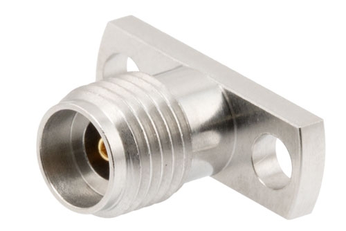 2.92mm Female Field Replaceable Connector 2 Hole Flange Mount with EMI gasket, accepts 0.38mm (.015inch) pin