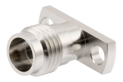 1.85mm Female Field Replaceable Connector 2 Hole Flange Mount with EMI gasket, accepts 0.23mm (.009inch) pin