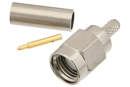 SMA Male Connector Crimp/Solder Attachment for PE-B150, RG180, RG195