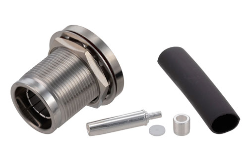 4.3-10 Female Bulkhead Mount Low PIM Connector Solder Attachment for PE-SR402FL, PE-SR402FLJ, RG402, PE-SR402AL