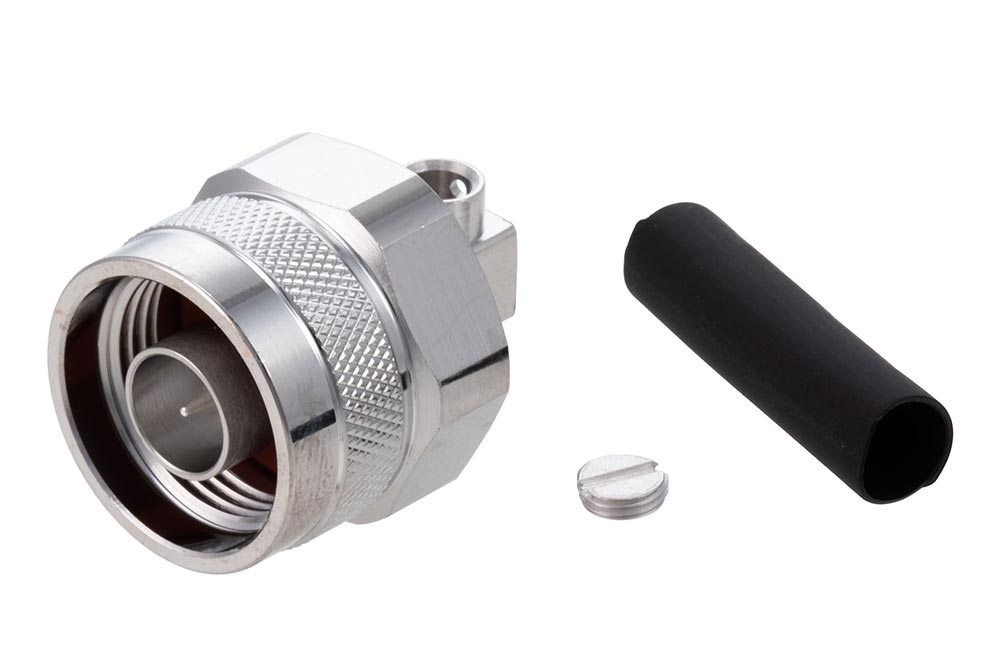 N Male Right Angle Low PIM Connector Solder Attachment for PE-SR402FL, PE-SR402FLJ, RG402, PE-SR402AL