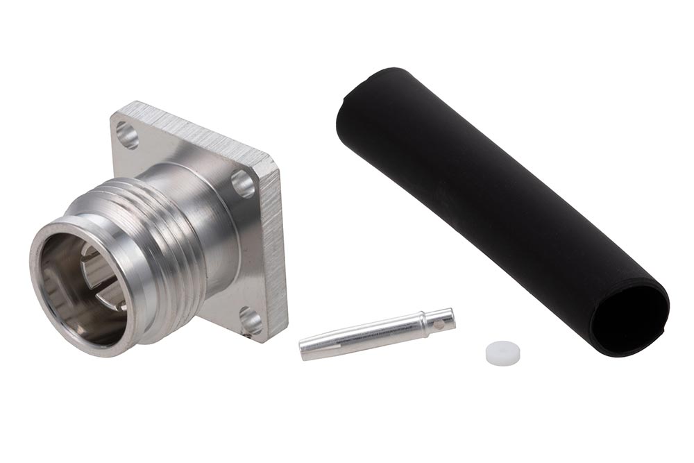 2.2-5 Female Low PIM Connector Solder Attachment 4 Hole Flange Mount for PE-SR402FL, PE-SR402FLJ, RG402, PE-SR402AL