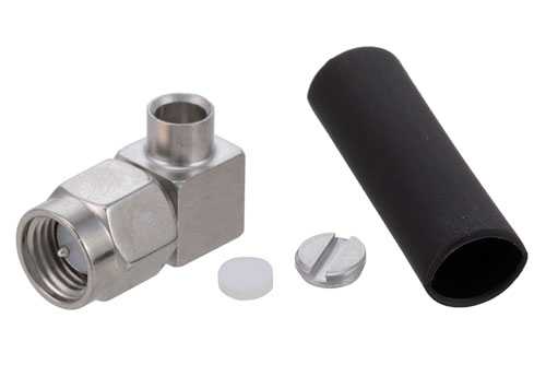 SMA Male Right Angle Low PIM Connector Solder Attachment for PE-SR402FL, PE-SR402FLJ, RG402, PE-SR402AL