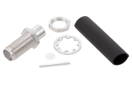 SMA Female Bulkhead Mount Low PIM Connector Solder Attachment for PE-SR402FL, PE-SR402FLJ, RG402, PE-SR402AL