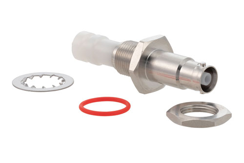 10KV Female Bulkhead Mount Hermetically Sealed Connector Solder Attachment 0.134 inch Pin Terminal