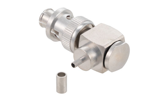 SHV plug crimp right angle for RG174,RG188,RG316